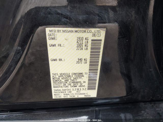 1N4AL3AP2EC128132 Nissan Altima 2.5 Sv
