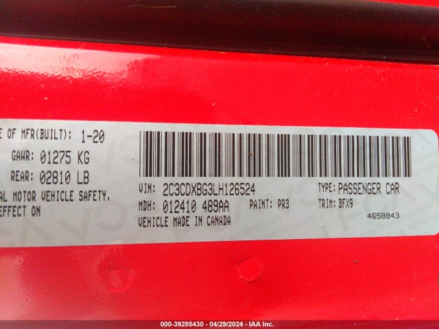 Dodge Charger Sxt Rwd 2020 2C3CDXBG3LH126524 Image 9