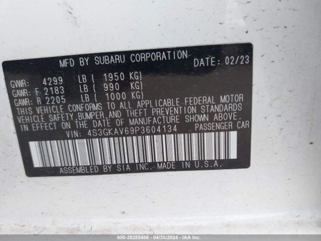 4S3GKAV69P3604134 Subaru Impreza Premium