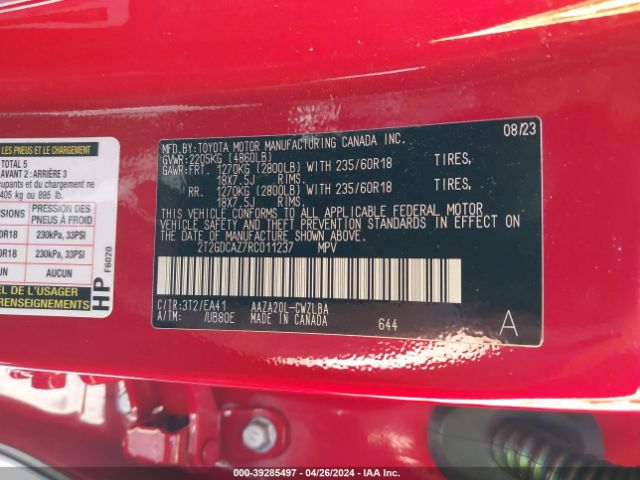 2T2GDCAZ7RC011237 Lexus Nx 250 Premium