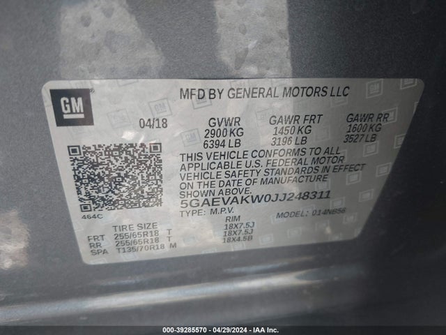 5GAEVAKW0JJ248311 Buick Enclave Essence