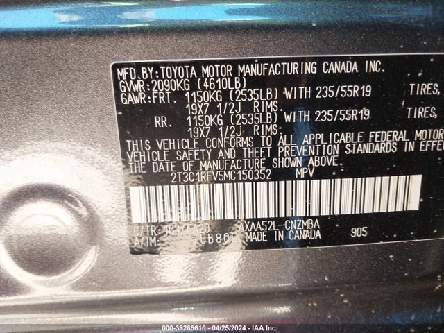 Toyota Rav4 Xle Premium 2021 2T3C1RFV5MC150352 Image 9