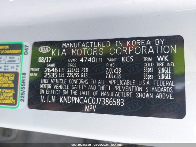 KIA Sportage Ex 2018 KNDPNCAC0J7386583 Image 9