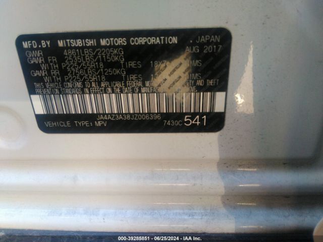 JA4AZ3A38JZ006396 Mitsubishi Outlander Sel