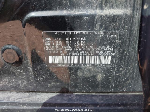 4S3BNAN61H3032494 Subaru Legacy 2.5i Limited