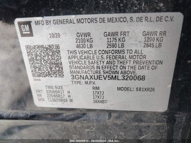 3GNAXUEV5ML320068 Chevrolet Equinox Awd Lt