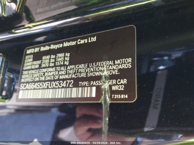 Rolls-Royce Ghost 2015 SCA664S5XFUX53472 Image 9