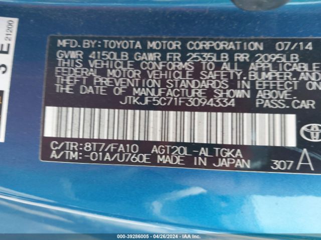 JTKJF5C71F3094334 Scion TC