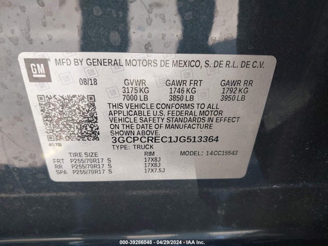 Chevrolet Silverado 1500 1lt 2018 3GCPCREC1JG513364 Image 9