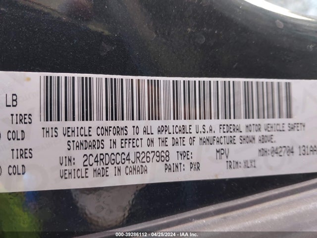 Dodge Grand Caravan Sxt 2018 2C4RDGCG4JR267968 Image 9
