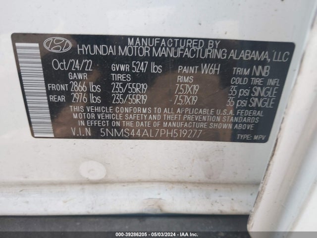 Hyundai Santa Fe Limited 2023 5NMS44AL7PH519277 Image 9