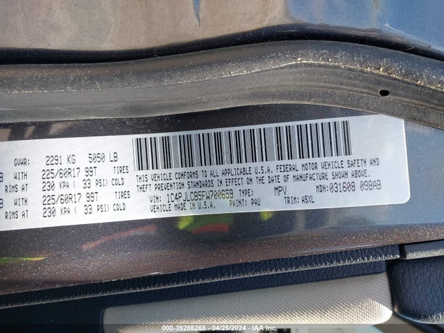 1C4PJLCB5FW700659 Jeep Cherokee Latitude