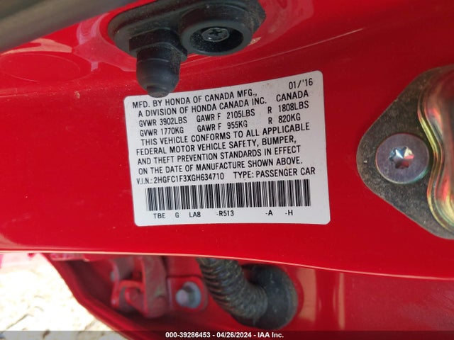 Honda Civic Ex-t 2016 2HGFC1F3XGH634710 Image 9