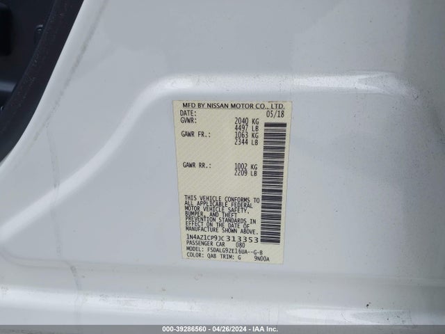 Nissan Leaf Sl 2018 1N4AZ1CP9JC313353 Image 9