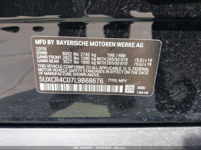 5UXCR4C07L9B68676 BMW X5 Sdrive40i