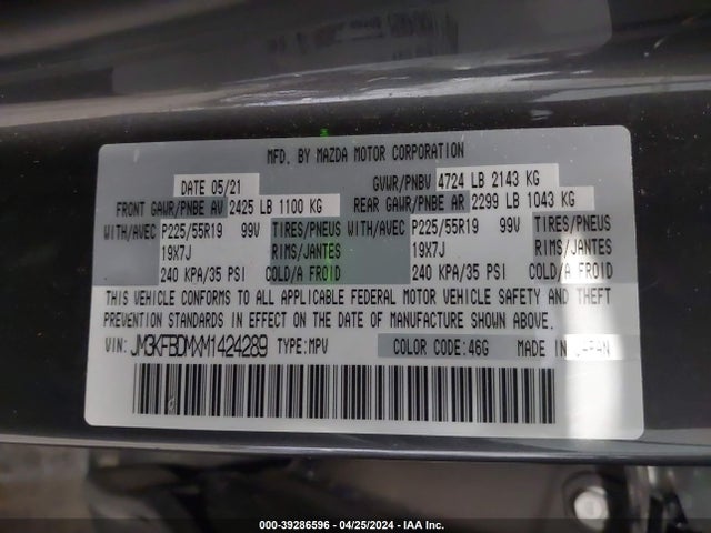 Mazda Cx-5 Grand Touring 2021 JM3KFBDMXM1424289 Image 9