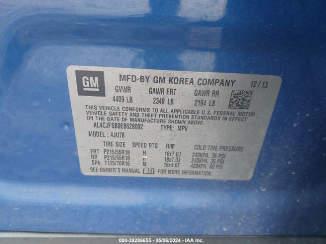KL4CJFSB0EB628092 Buick Encore Convenience