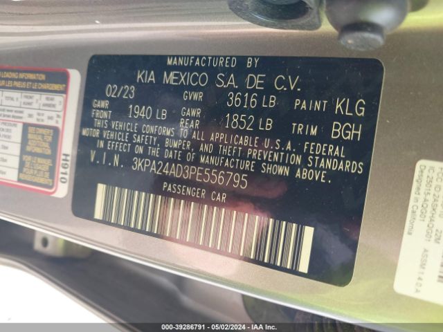 3KPA24AD3PE556795 KIA RIO S