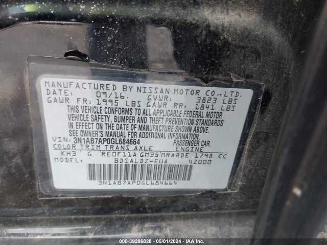 Nissan SENTRA SV 2016 3N1AB7AP0GL684664 Image 9