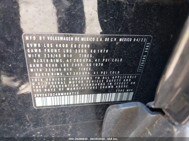 3VV2X7B24NM069713 Volkswagen Taos 1.5t Sel