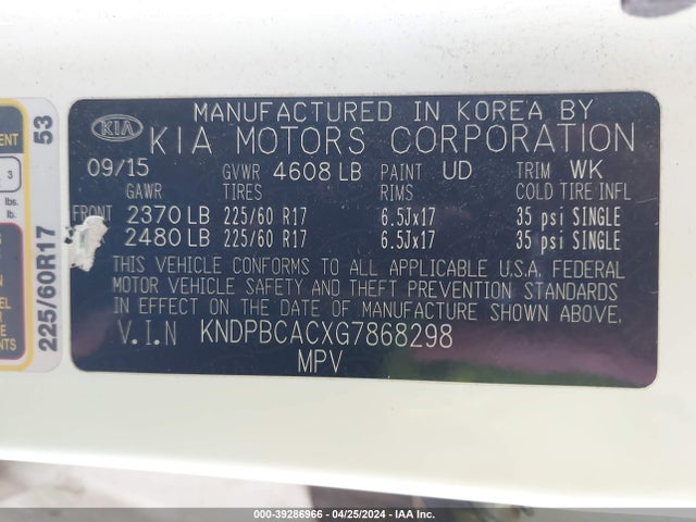KIA Sportage Lx 2016 KNDPBCACXG7868298 Image 9