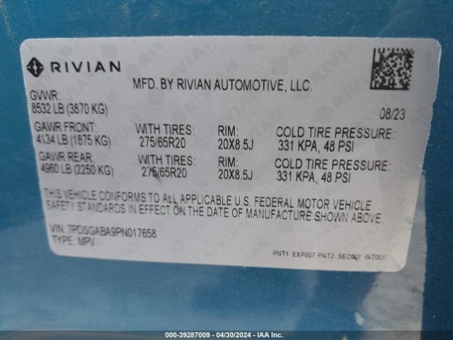 7PDSGABA9PN017658 Rivian R1s Adventure