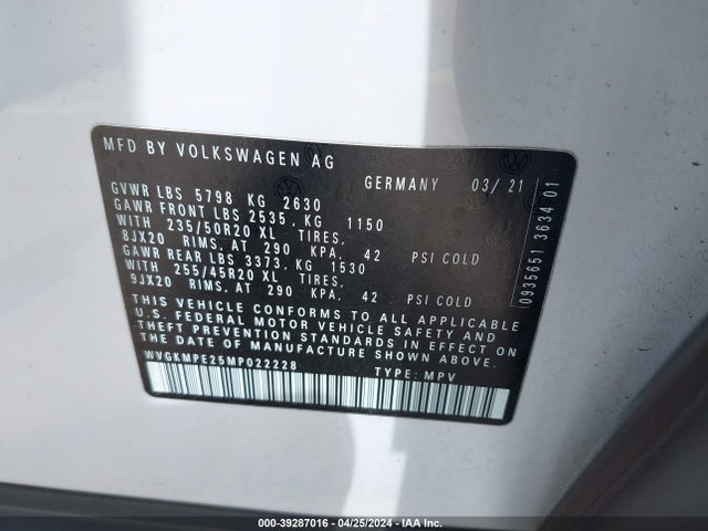 WVGKMPE25MP022228 Volkswagen ID.4 PRO S