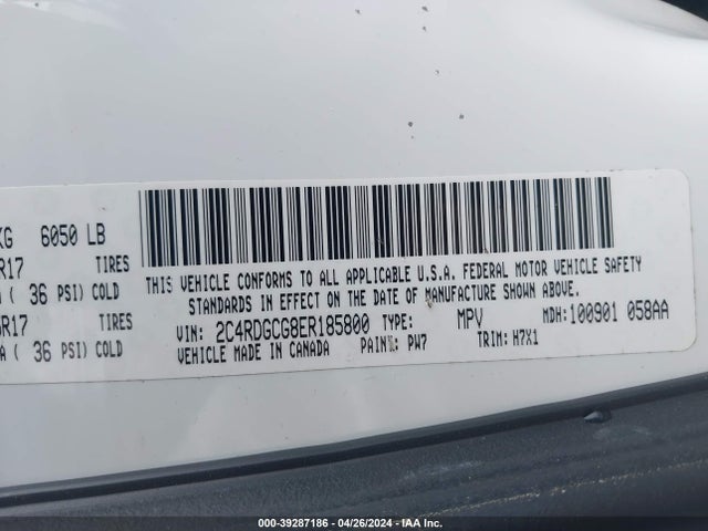 Dodge Grand Caravan Sxt 2014 2C4RDGCG8ER185800 Image 9