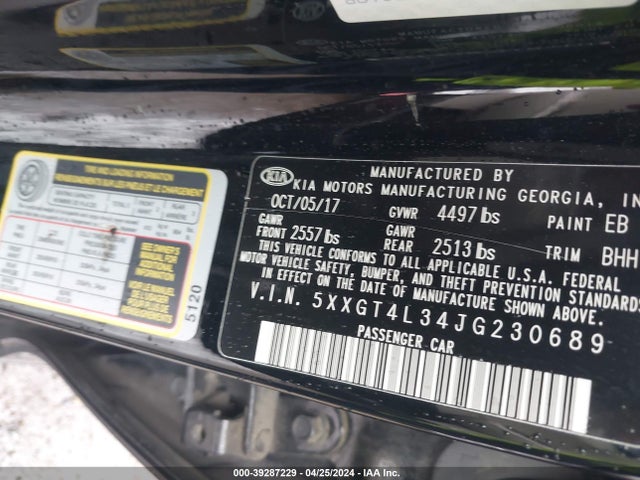 KIA Optima Lx 2018 5XXGT4L34JG230689 Image 9