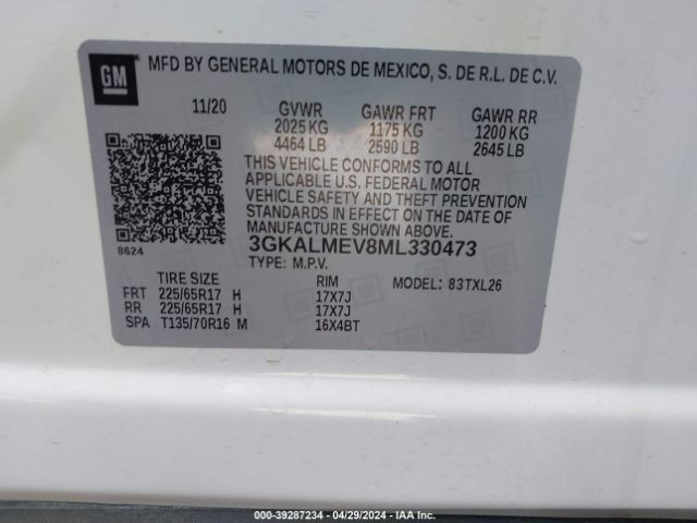 3GKALMEV8ML330473 GMC Terrain Fwd Sle