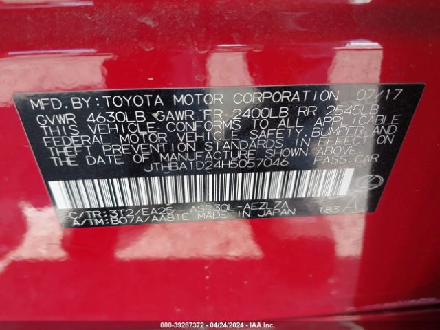 JTHBA1D24H5057046 Lexus IS 200T
