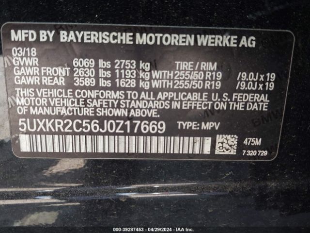 5UXKR2C56J0Z17669 BMW X5 Sdrive35i