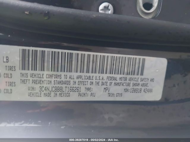 3C4NJCBB8LT166261 Jeep Compass Latitude Fwd