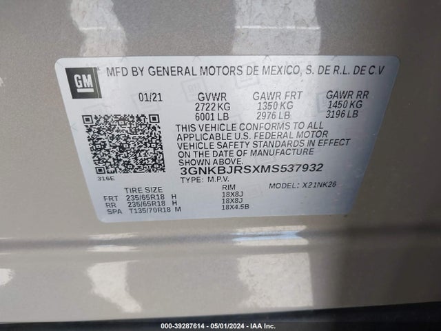 Chevrolet Blazer Awd 3lt 2021 3GNKBJRSXMS537932 Image 9