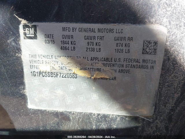 Chevrolet Cruze 1lt Auto 2015 1G1PC5SB5F7220583 Image 9