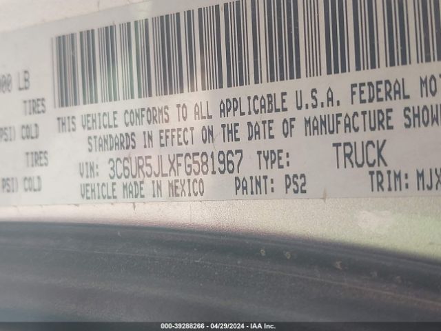 3C6UR5JLXFG581967 RAM 2500 Big Horn
