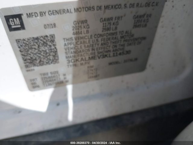 3GKALMEV3KL114530 GMC Terrain Sle