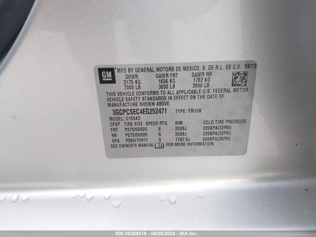 Chevrolet Silverado 1500 1lz 2014 3GCPCSEC4EG252471 Image 9