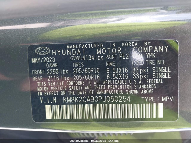 Hyundai Kona Se 2023 KM8K2CAB0PU050254 Image 9