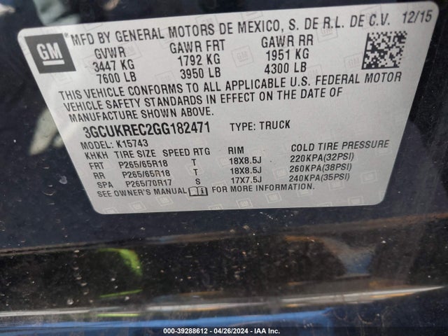 Chevrolet Silverado 1500 1lt 2016 3GCUKREC2GG182471 Image 9
