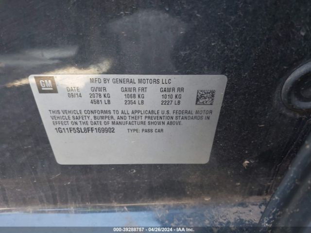 1G11F5SL8FF169902 Chevrolet Malibu 1lz