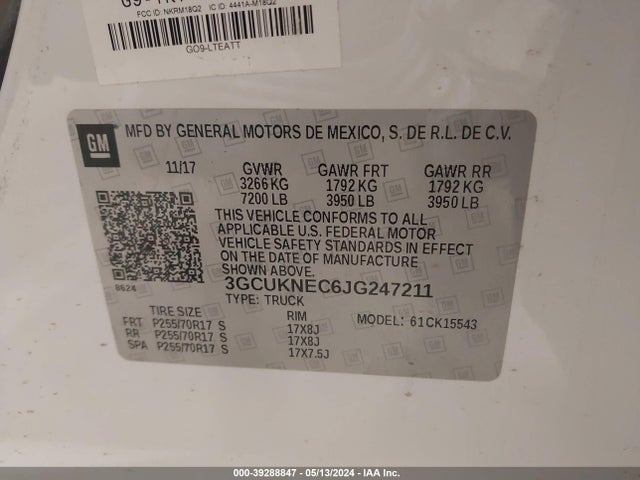 Chevrolet Silverado 1500 Wt 2018 3GCUKNEC6JG247211 Image 9