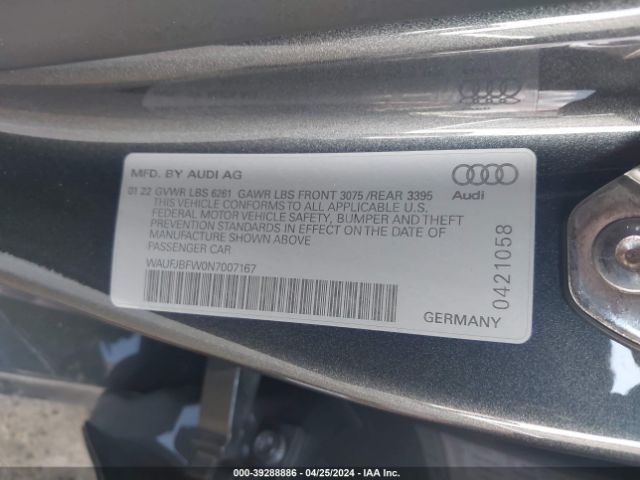 2022 AUDI E-TRON GT WAUFJBFW0N7007167 Photo 8