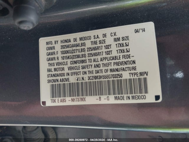 Honda CR-V EX 2014 3CZRM3H55EG703250 Image 9