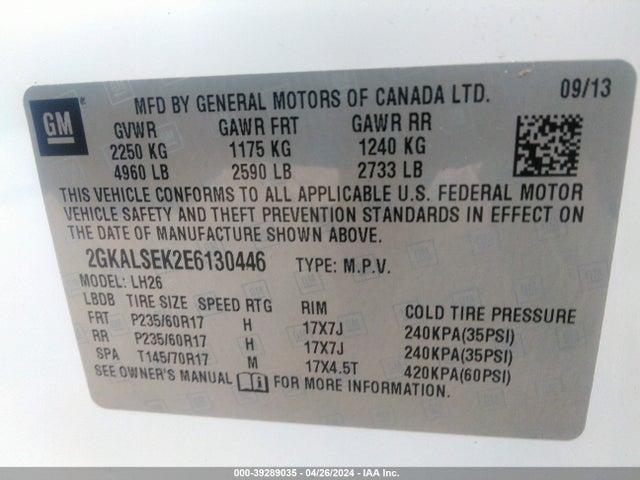 GMC Terrain Slt 2014 2GKALSEK2E6130446 Image 9