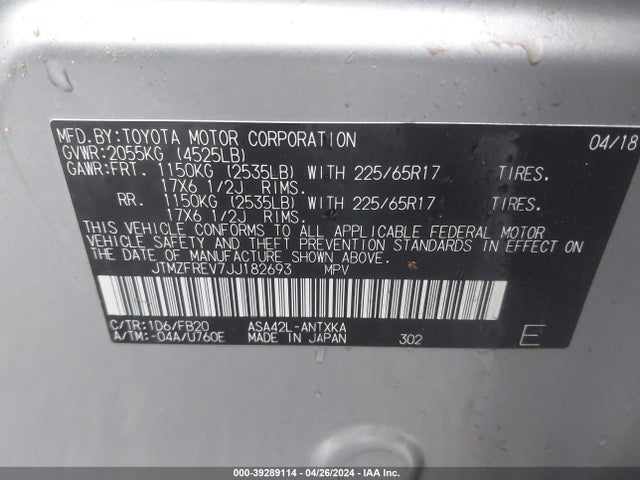 Toyota RAV4 LE 2018 JTMZFREV7JJ182693 Image 9