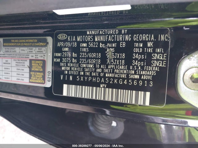 KIA Sorento 3.3l Ex 2019 5XYPHDA52KG456913 Image 9