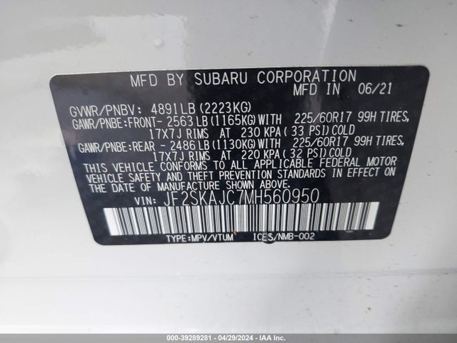 Subaru Forester Premium 2021 JF2SKAJC7MH560950 Image 9