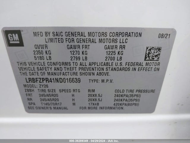 Buick Envision Awd Essence 2022 LRBFZPR41ND016639 Image 9