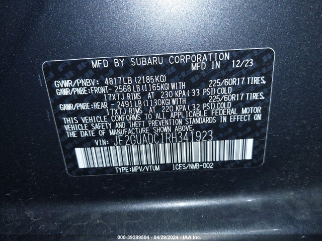 Subaru Crosstrek Premium 2024 JF2GUADC1RH341923 Image 9